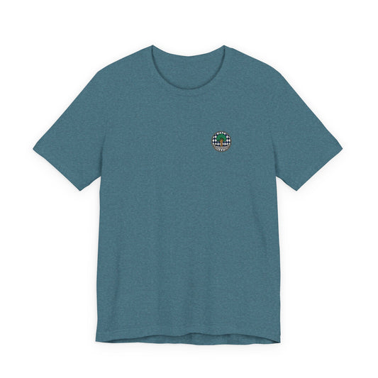 Besticktes Watschnbaam T-Shirt mit Bayern-Rauten, Baum und Hand für bayerischen Dialekt-Humor in blau