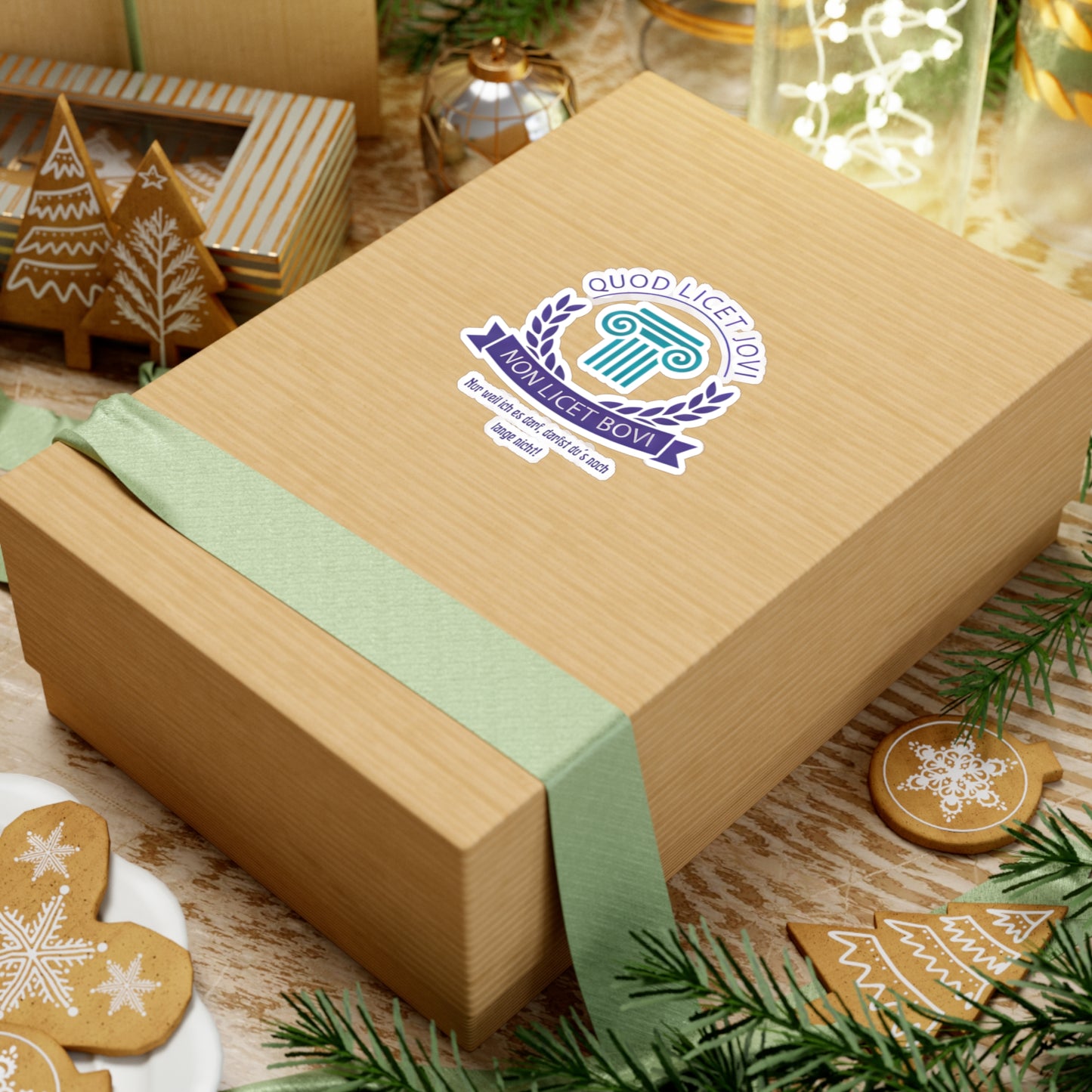 Quod licet Iovi Sticker — Vinyl Kiss-Cut mit antiker Säule