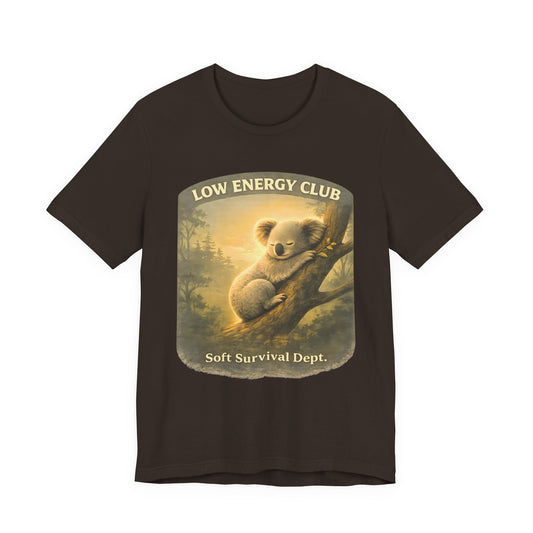low energy club koala brown shirt calm aesthetic vintage design