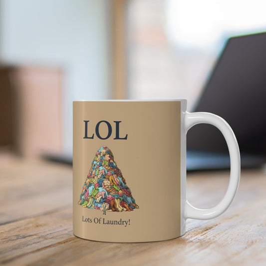 LOL Lots of Laundry Tasse – Lustiger Wäsche-Witz – Geschenk für Mama & Papa
