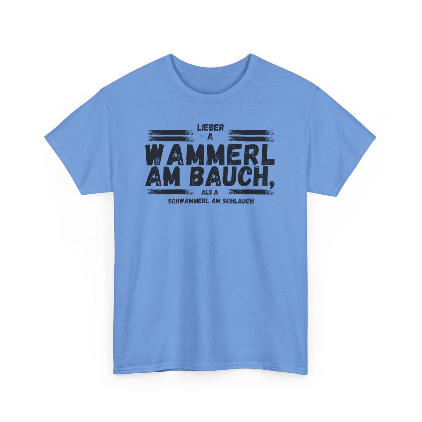 Hellblaues Herren T-Shirt mit lustigem bayerischen Wammerl Schwammerl Spruch im Vintage Lexikon Design