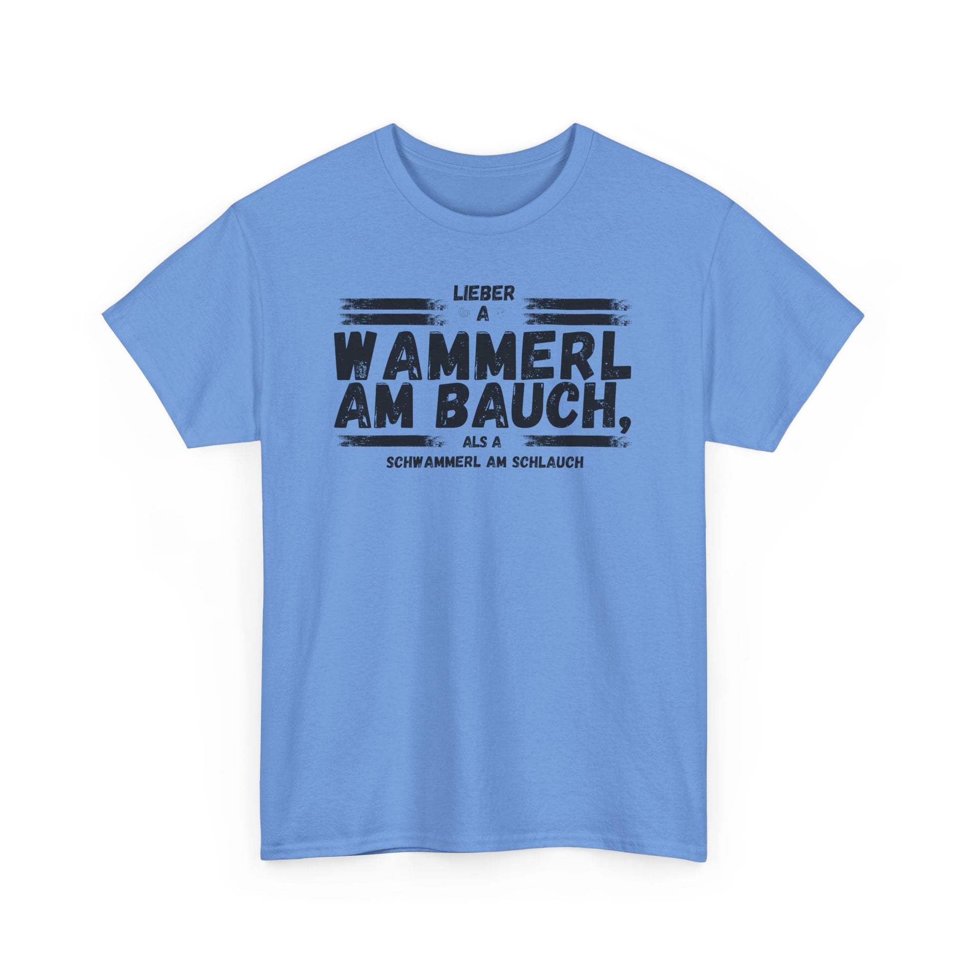 Hellblaues Herren T-Shirt mit lustigem bayerischen Wammerl Schwammerl Spruch im Vintage Lexikon Design