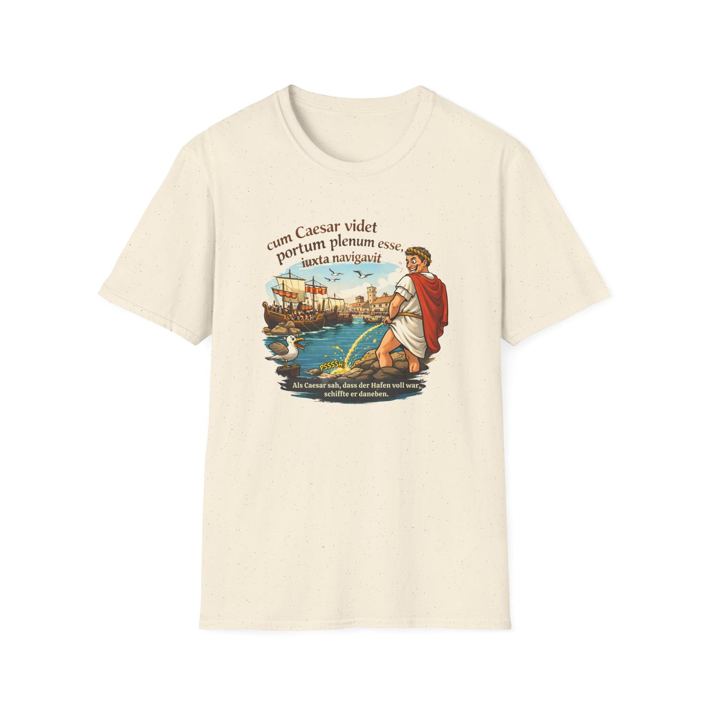 Caesar schiffte daneben T-Shirt – Lustiger Latein Spruch – Softstyle Shirt für Lehrer & Studenten