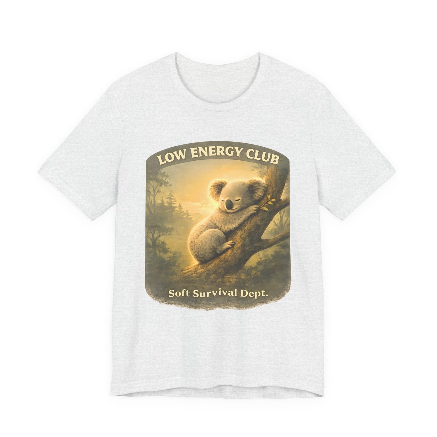 low energy club koala ash coloured shirt calm aesthetic vintage design