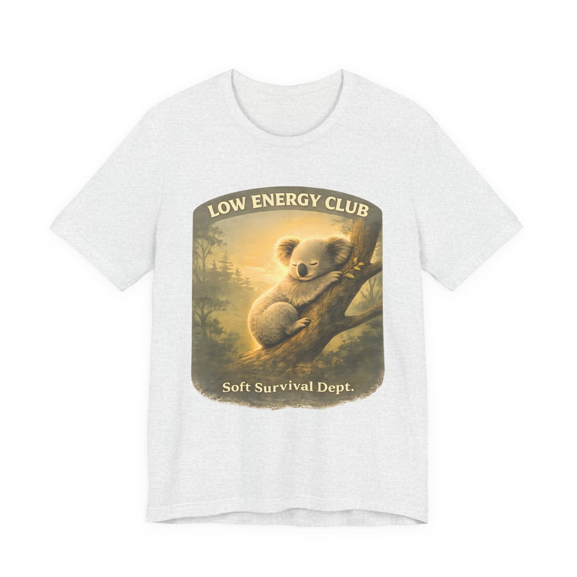 low energy club koala ash coloured shirt calm aesthetic vintage design