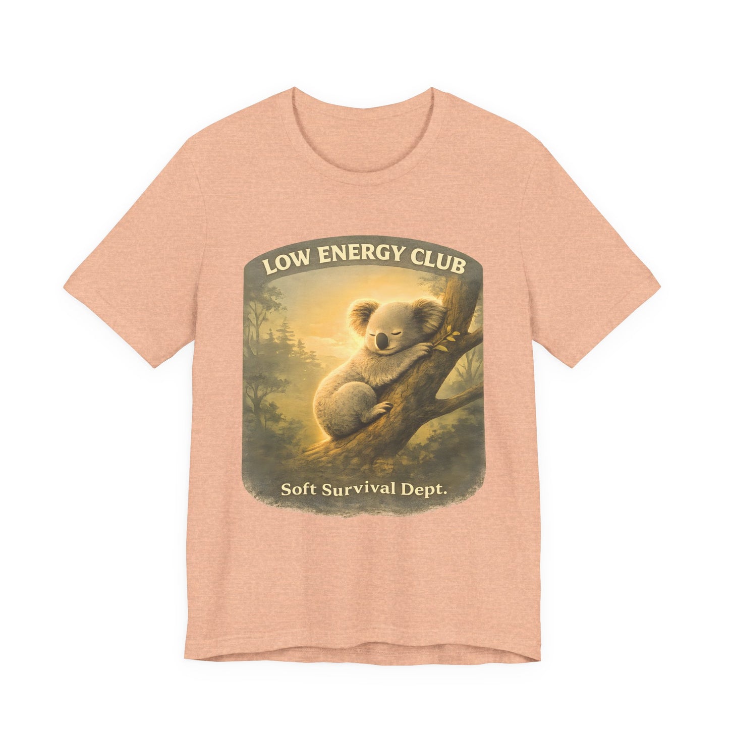 low energy club koala heather peach shirt calm aesthetic vintage design