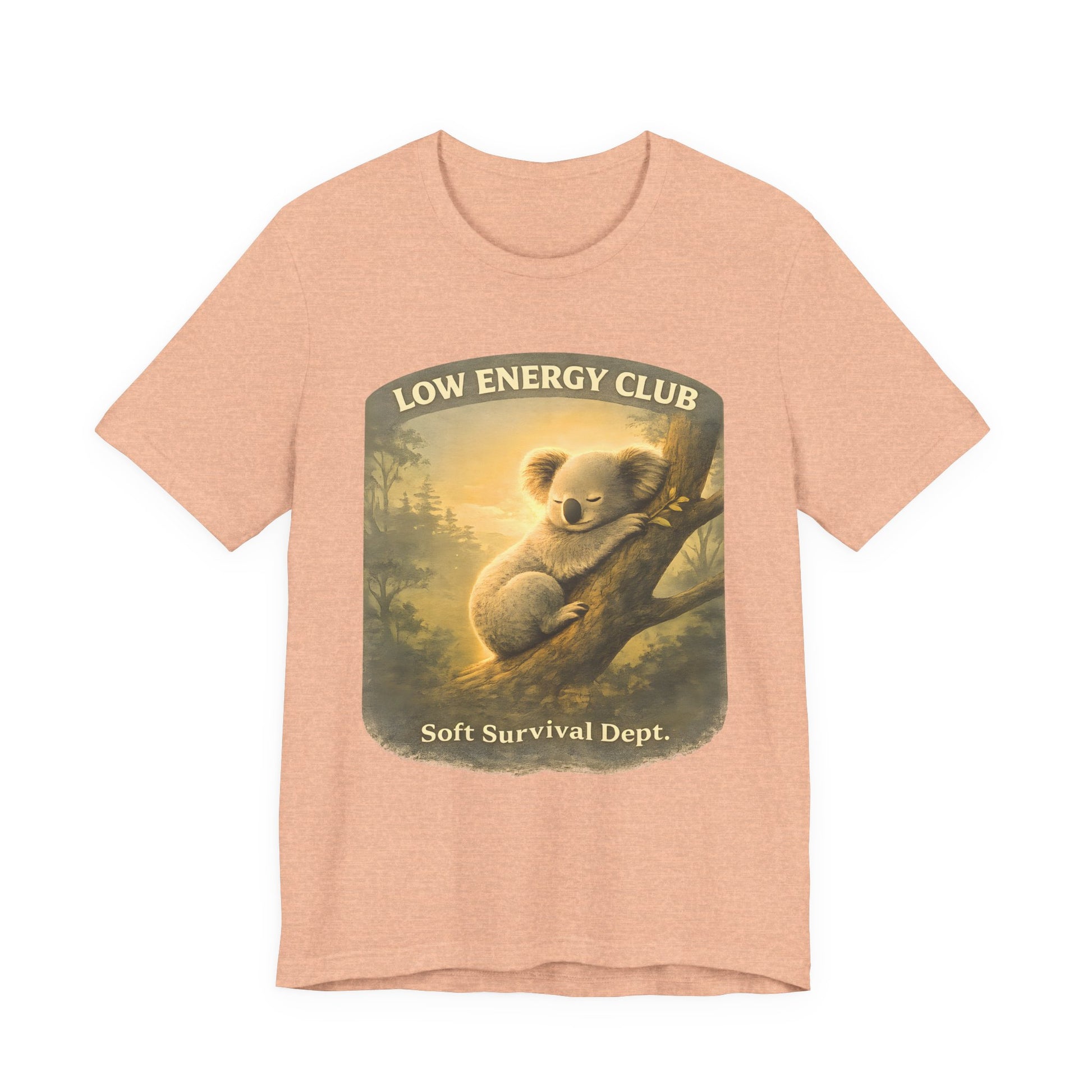 low energy club koala heather peach shirt calm aesthetic vintage design