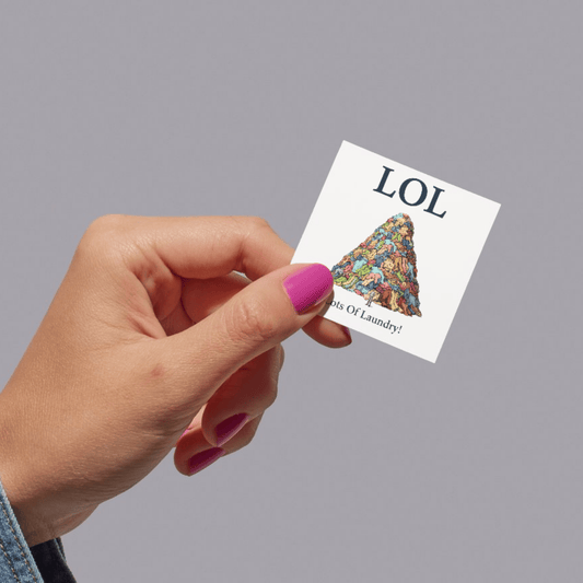 LOL Lots of Laundry Sticker – Lustiger Wäscheberg Aufkleber – Deko für Haushalt & Planer