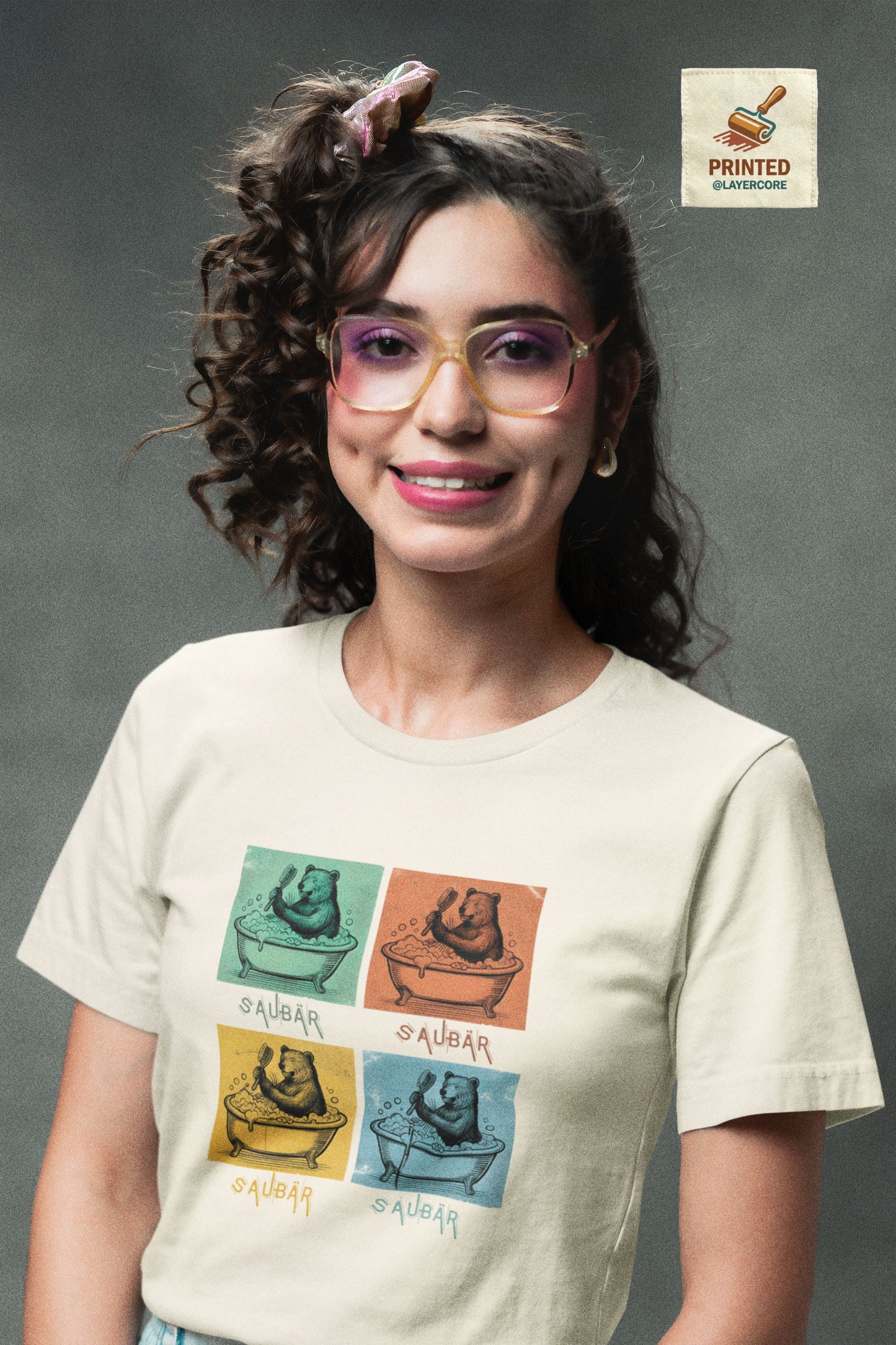 Pop Art Design T-Shirt | Sauber Wortspiel | Retro Bär Motiv