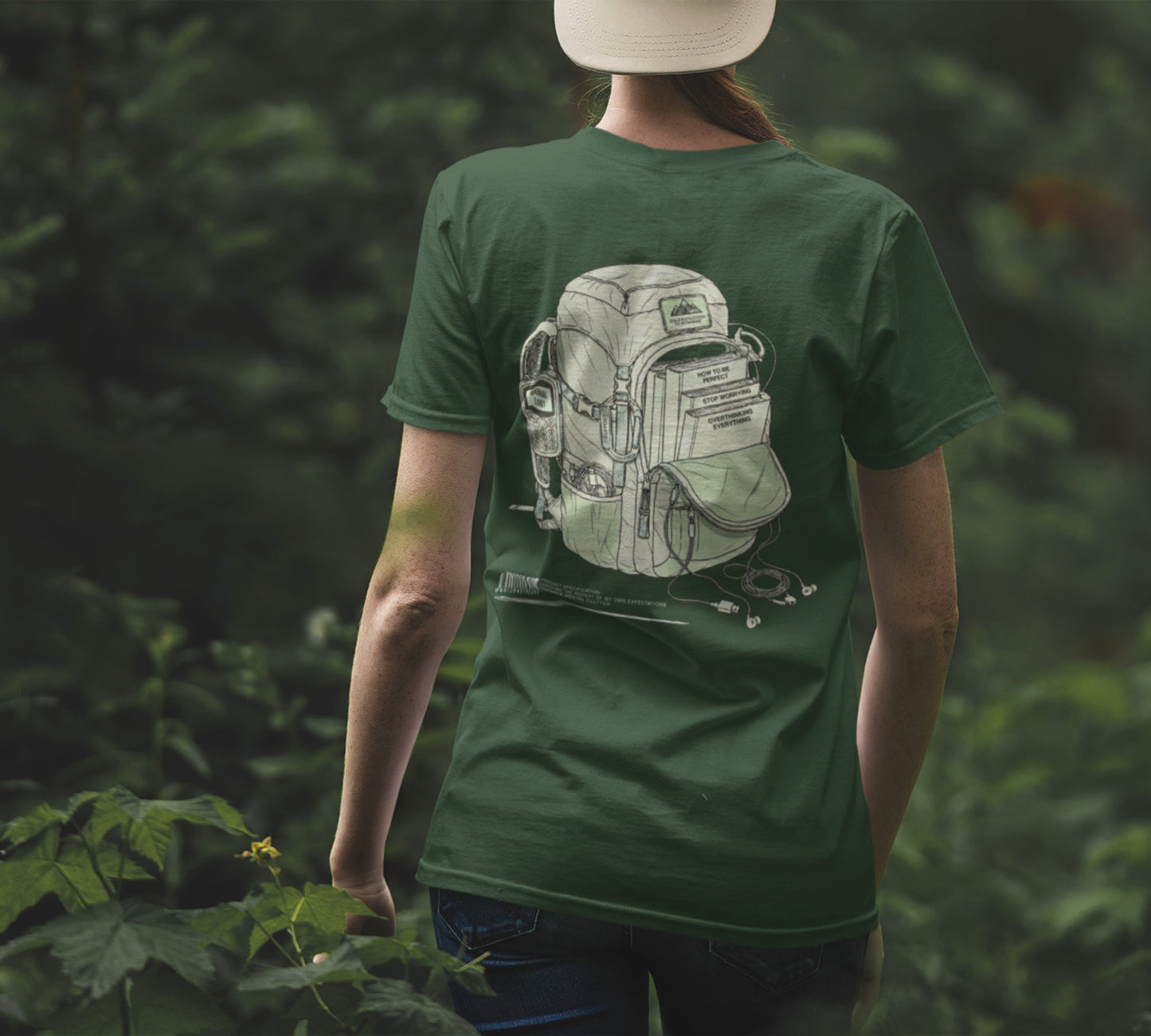 Vintage Rucksack T-Shirt | Sarkastisches Wander Motiv | Schwarzer Humor