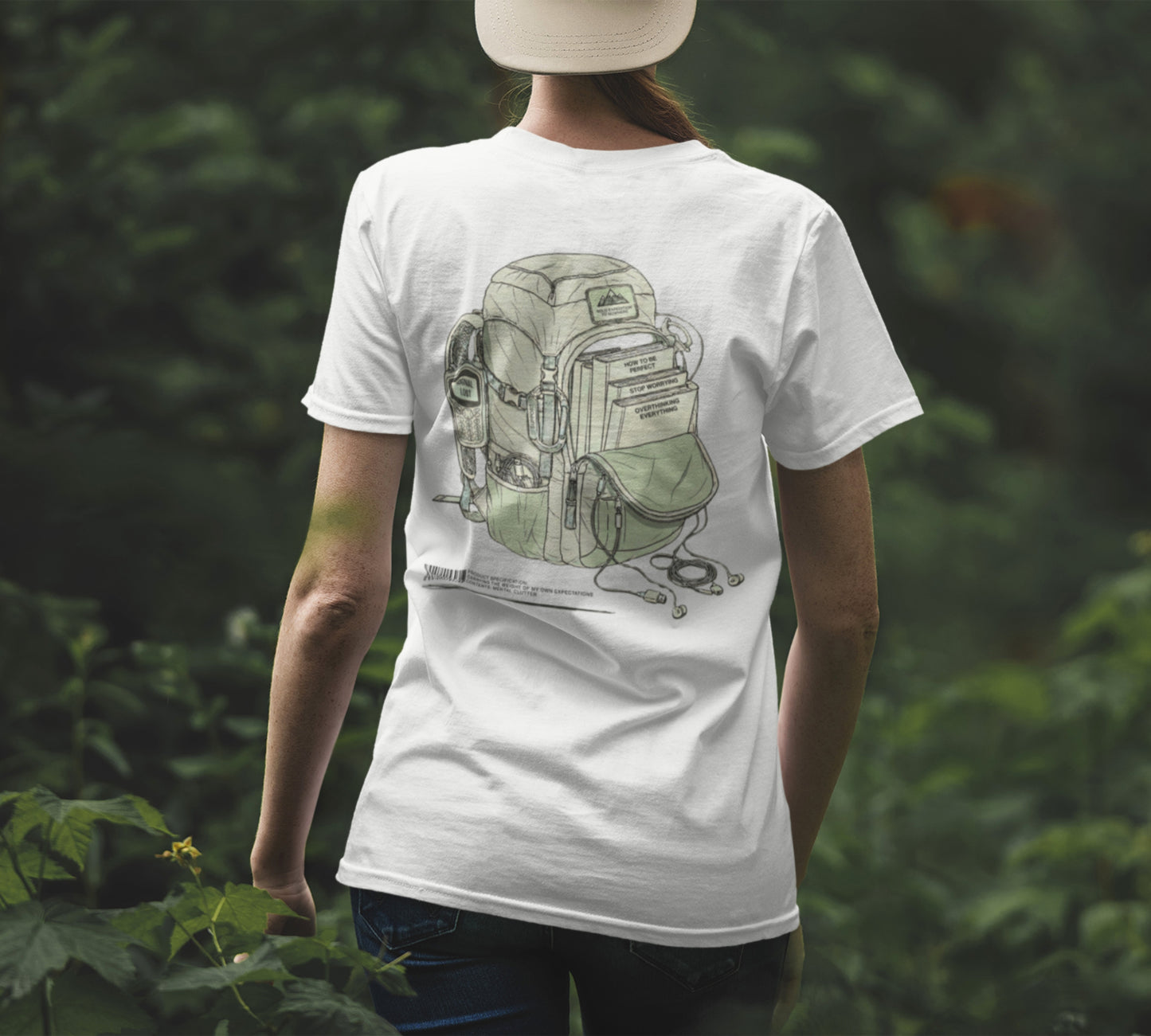 Vintage Rucksack T-Shirt | Sarkastisches Wander Motiv | Schwarzer Humor