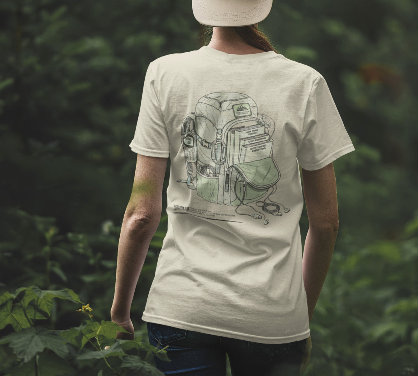Vintage Rucksack T-Shirt | Sarkastisches Wander Motiv | Schwarzer Humor