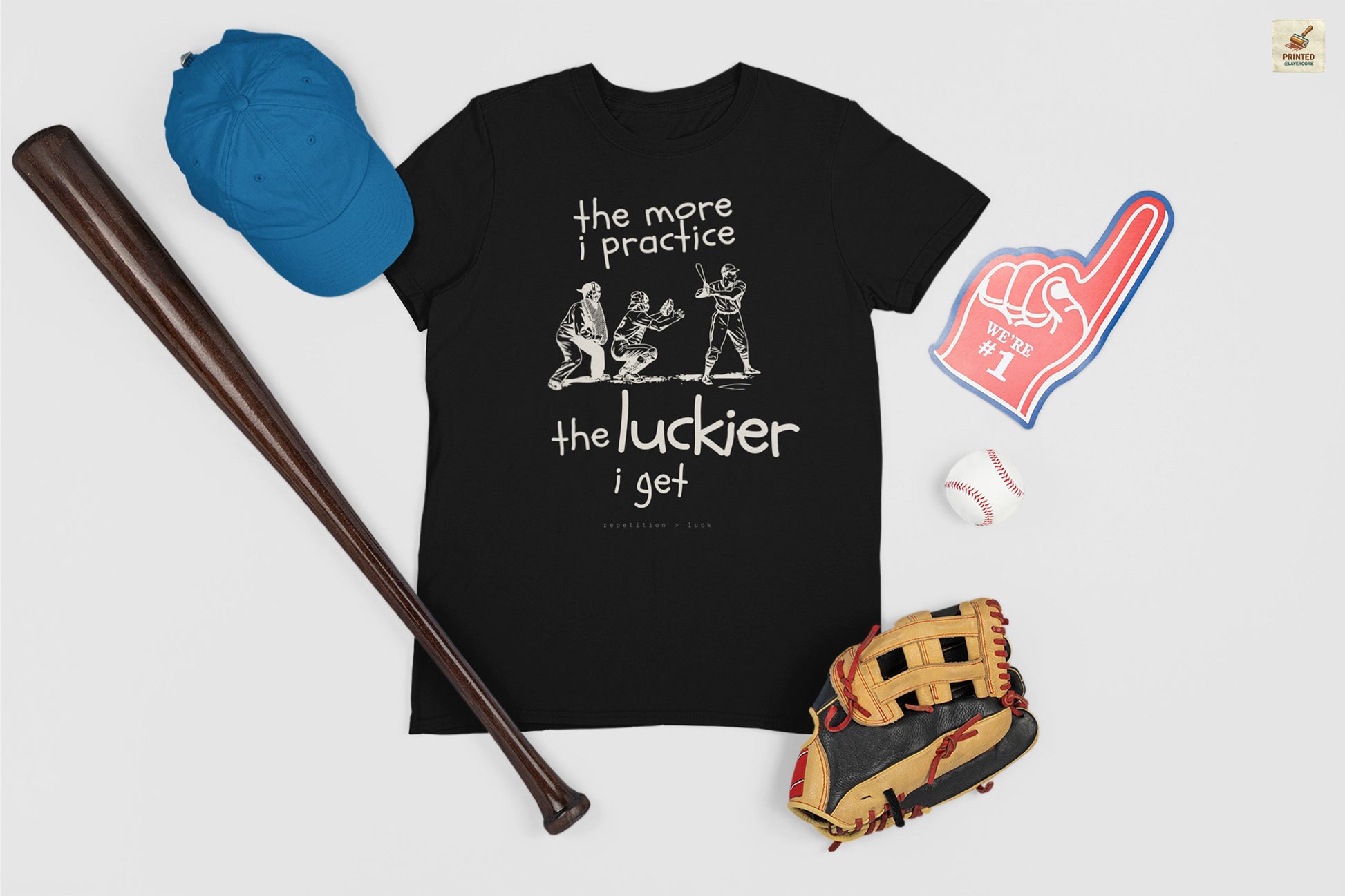 Funny baseball quote black shirt with vintage batter catcher umpire illustration on Bella + Canvas 3001 unisex tee