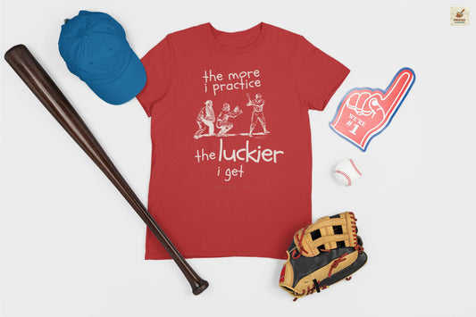 Funny baseball quote red shirt with vintage batter catcher umpire illustration on Bella + Canvas 3001 unisex tee