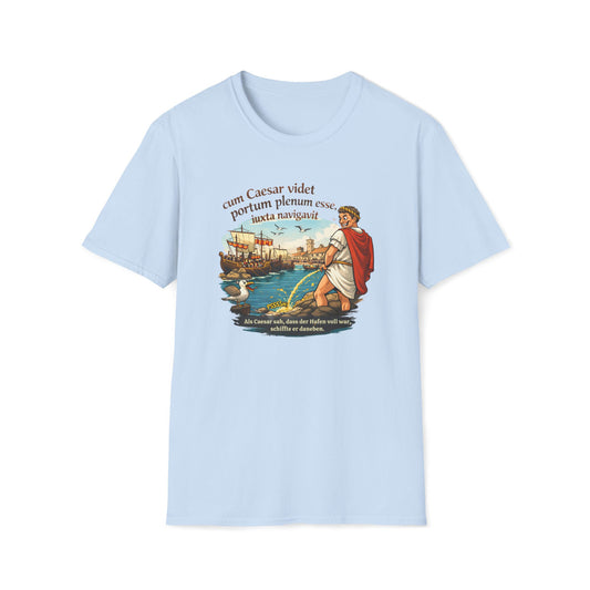 Caesar schiffte daneben T-Shirt – Lustiger Latein Spruch – Softstyle Shirt für Lehrer & Studenten