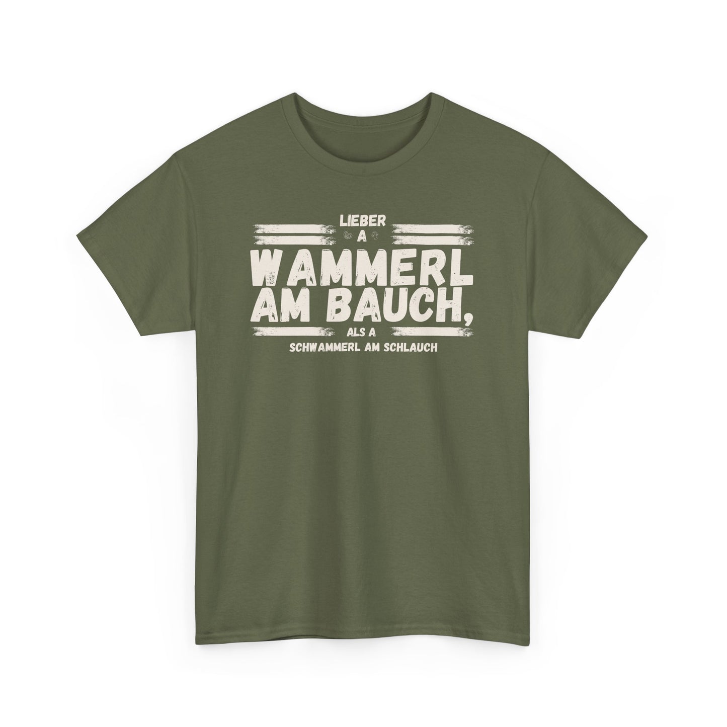 Dunkelgrünes Herren T-Shirt mit lustigem bayerischen Wammerl Schwammerl Spruch im Vintage Lexikon Design